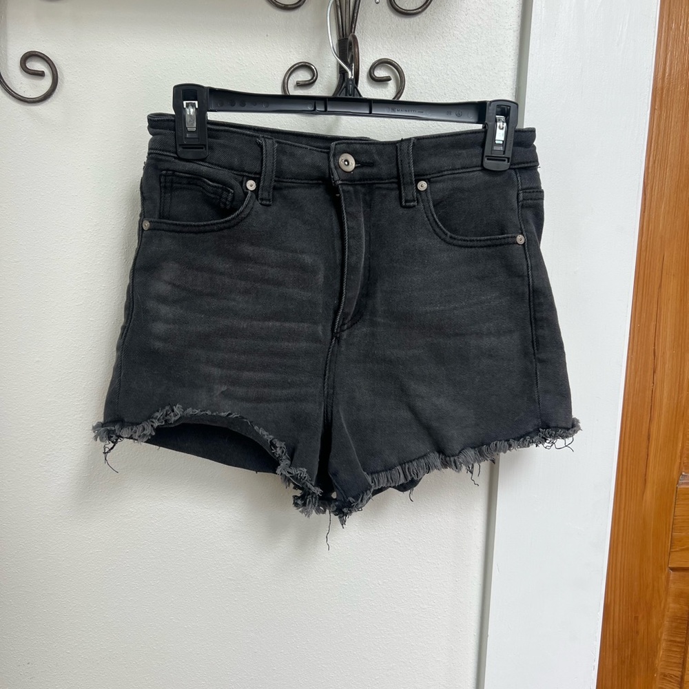Kendall & Kylie Black Frayed Jean Shorts